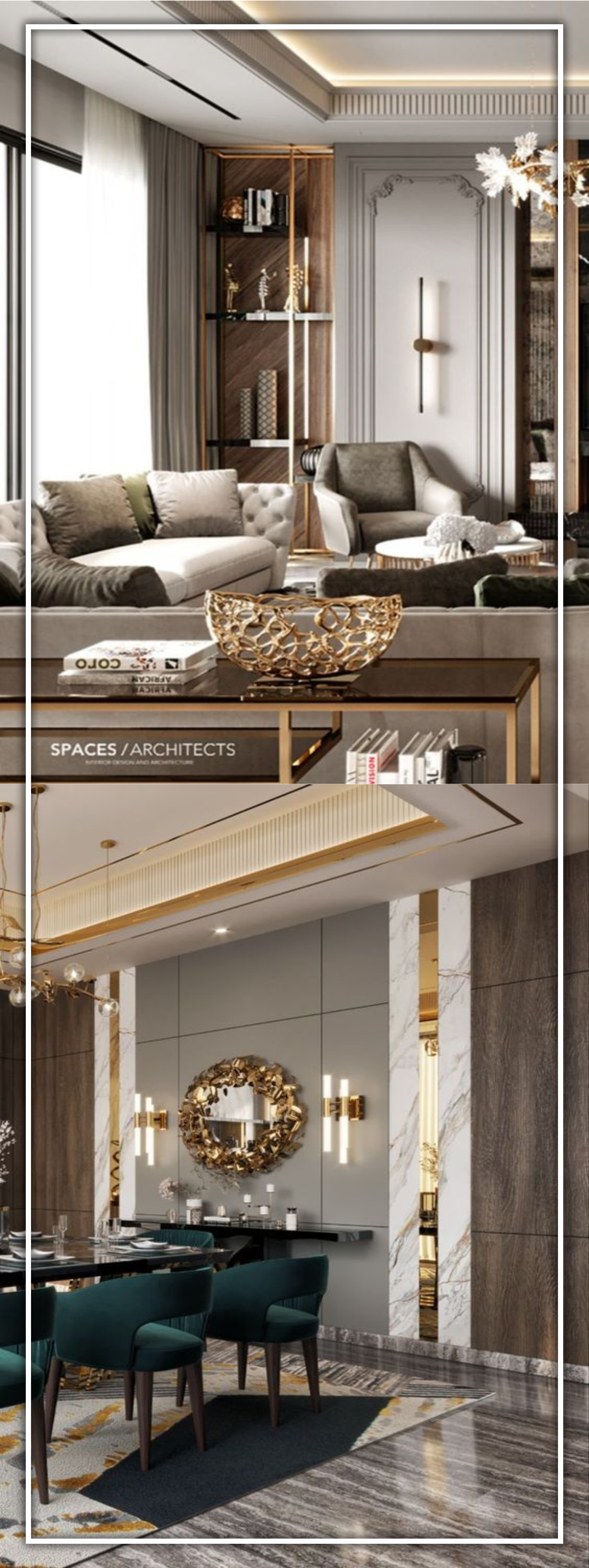 design interior Classic Elegance di Jakarta warna Putih Hitam Gold emas Silver lighting warm cool