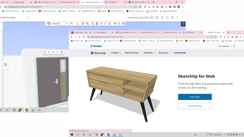 Kozikaza dan Sketchup software design rumah gratis