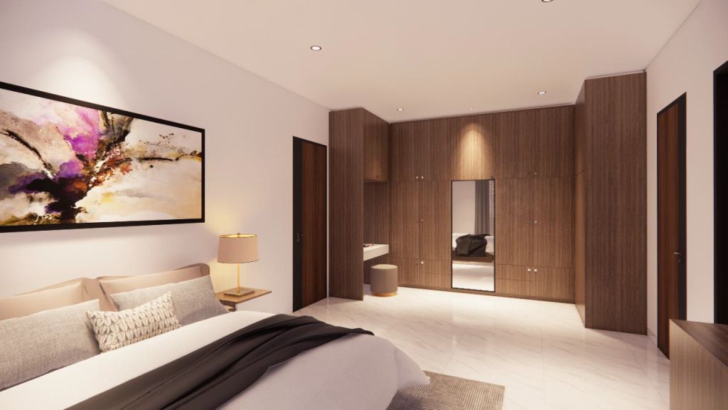 Jasa Desain Interior Kamar Tidur - Bedroom - Kota Wisata Cluster Belleveu - Cibubur Jakarta Timur b