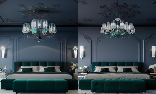 desain ruangan kamar klasic warna hijau ( design interior bedroom classic green )