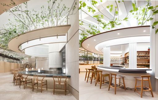 contoh gambar photo desain ruangan kafe ( design interior cafe ) dalam mall