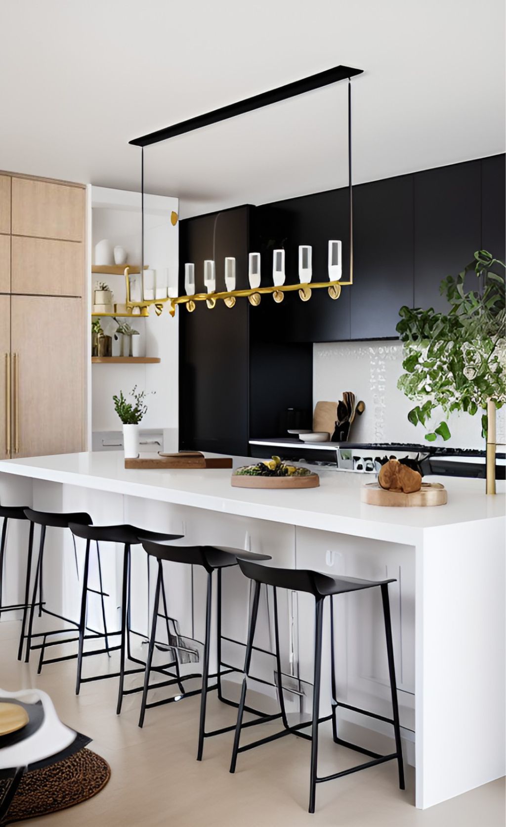 design ruangan dapur minimalis bahan solid surface dan hpl finishing duco kitchen set hitam ( design interior kitchen minimalist )