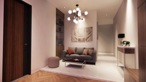 desain ruang tamu dan ruang keluarga perumahan kota wisata cluster bellevue - Cibubur - Jakarta Timur