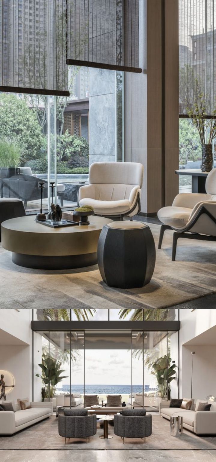 Ruang Tamu ( Livingroom ) minimalis modern dengan sentuhan tumbuhan hijau tropis 