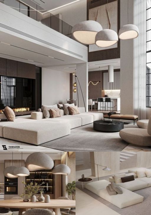 Design Interior Livingroom ( desain ruang tamu ) minimalis modern warna hitam putih flooring karpet finishing duco 