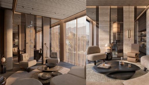 Design Interior Livingroom ( desain ruang tamu ) minimalis modern warna hitam putih flooring karpet LVT finishing duco 