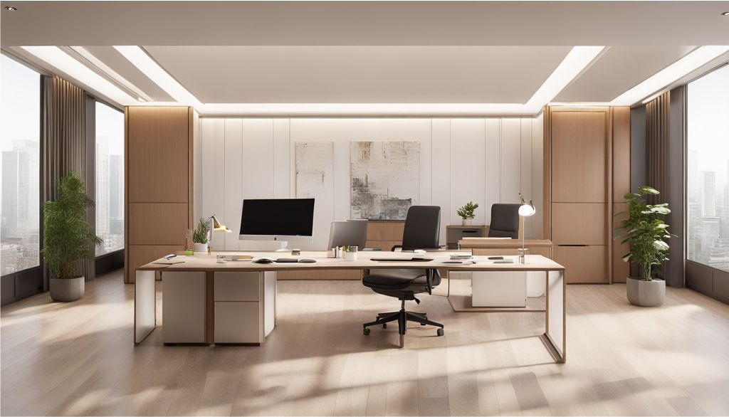desain ruangan kantor mampang prapatan - jakarta selatan, office minimalist
