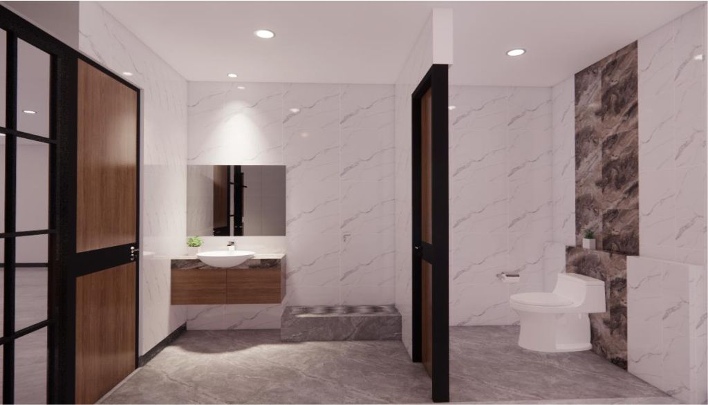 Jasa Interior Kantor PT. FOSECO INDONESIA bagian FINANCE DIRECTOR dan TOILET