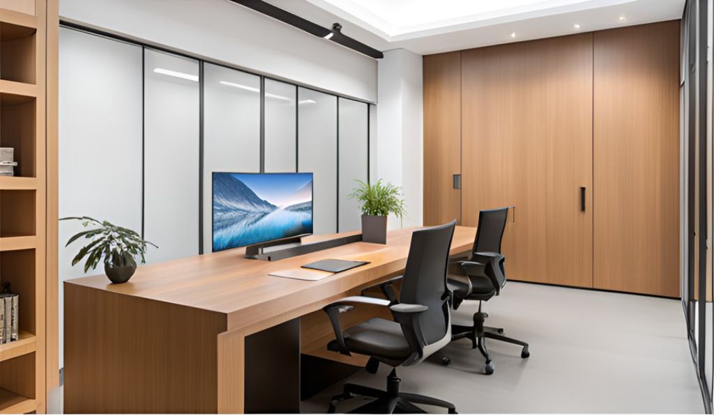 desain ruang kantor minimalist koja jakarta utara, design minimalist office interior 0164c