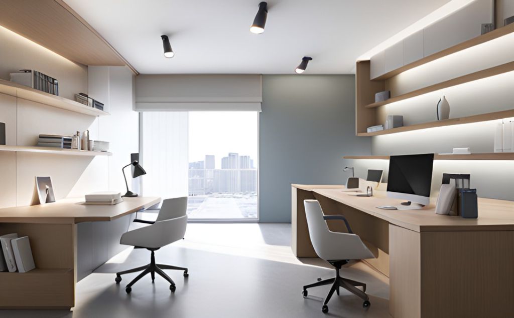 desain ruangan kantor minimalis margahayu - bandung, design minimalist office interior 0148b