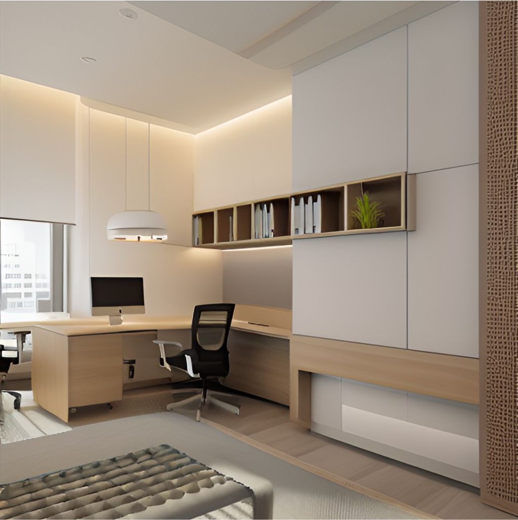 desain ruangan kantor minimalis ciamis ( design office interior minimalist )