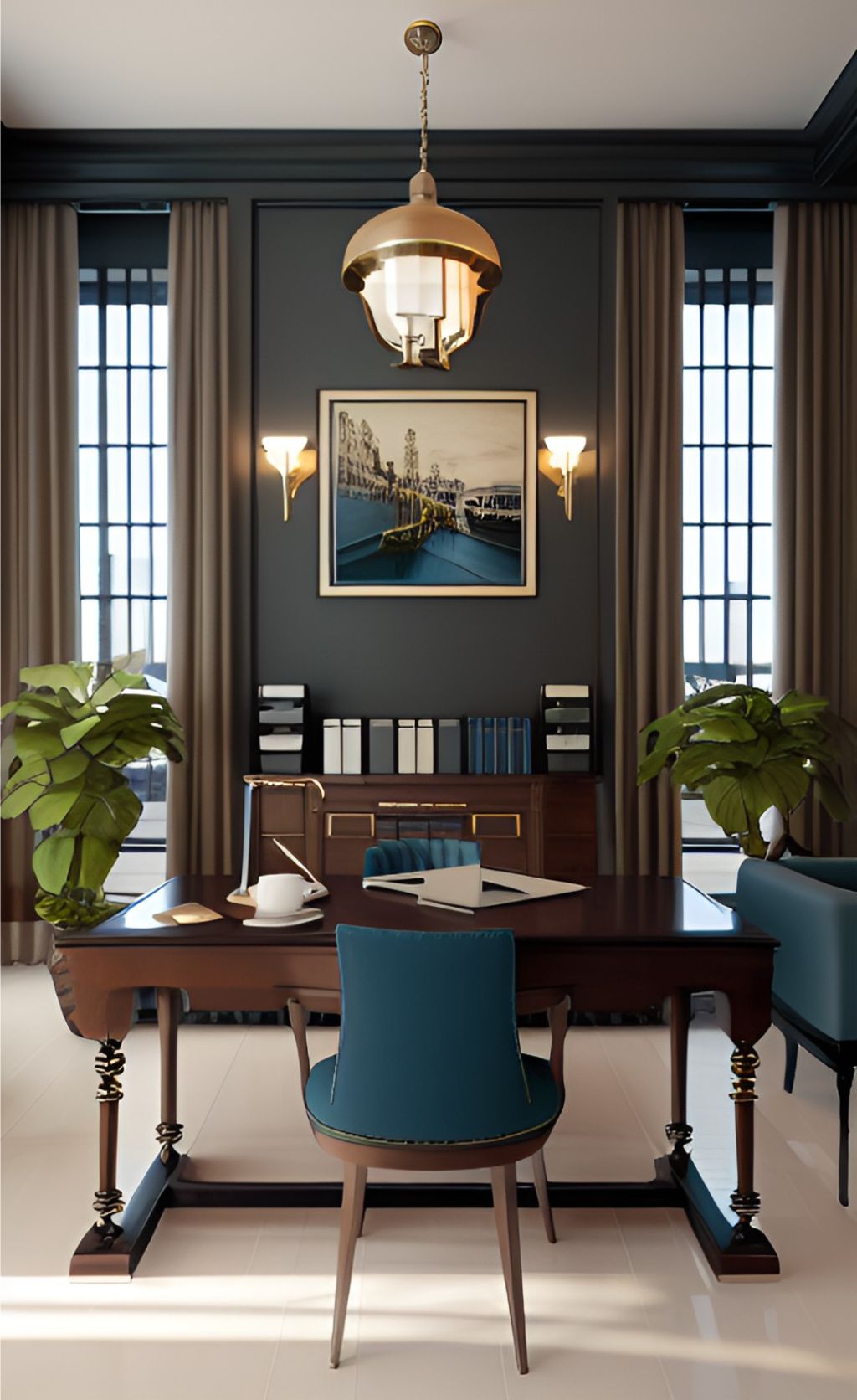 design ruangan kantor klasik modern ( design interior office modern classic)