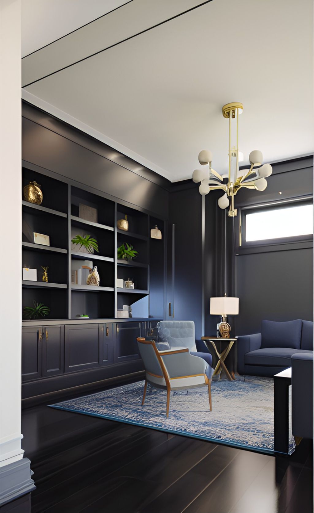 desain ruangan kantor klasik hitam bahan hpl finishing duco ( design interior office classic modern )