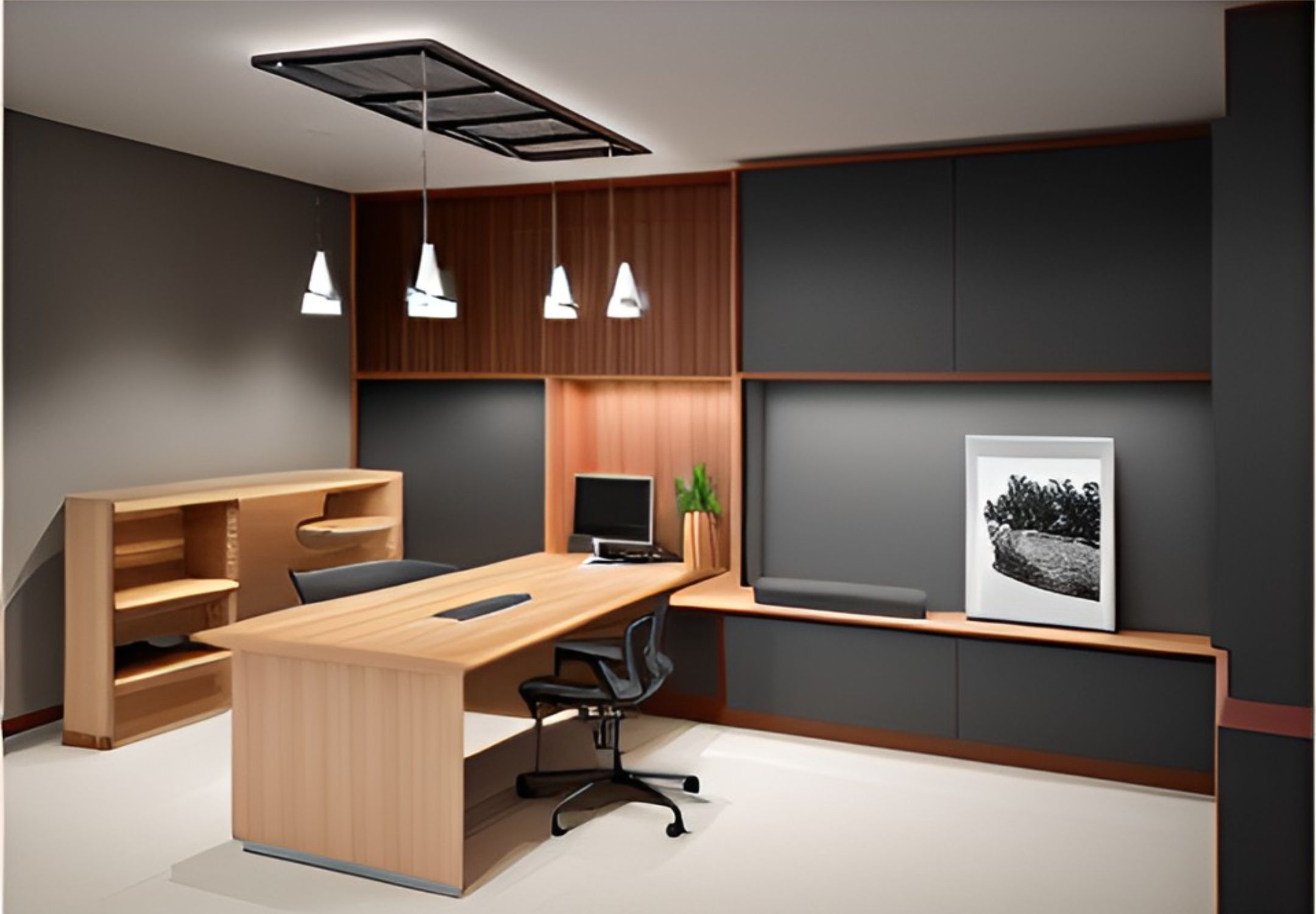 desain ruangan kantor minimalis Jagakarsa - Jakarta selatan ( design office interior minimalist )