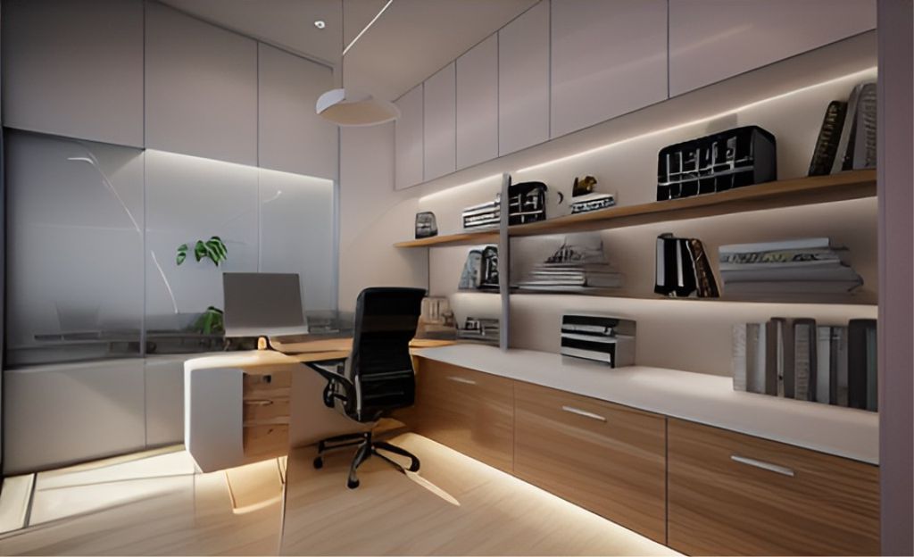 desain ruangan kantor minimalis kepulauan seribu utara ( design office interior minimalist )