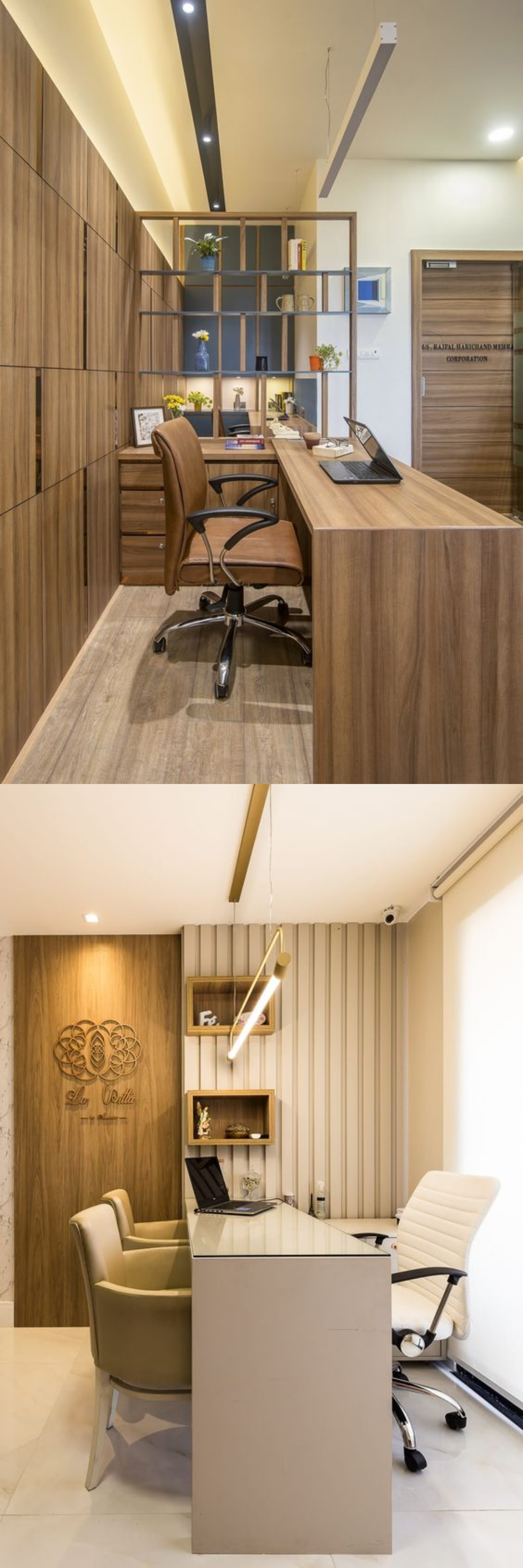 Design Interior Kantor Minimalis Jakarta Pusat Wall Panel furniture Meja HPL Flooring LVT Meja Kaca