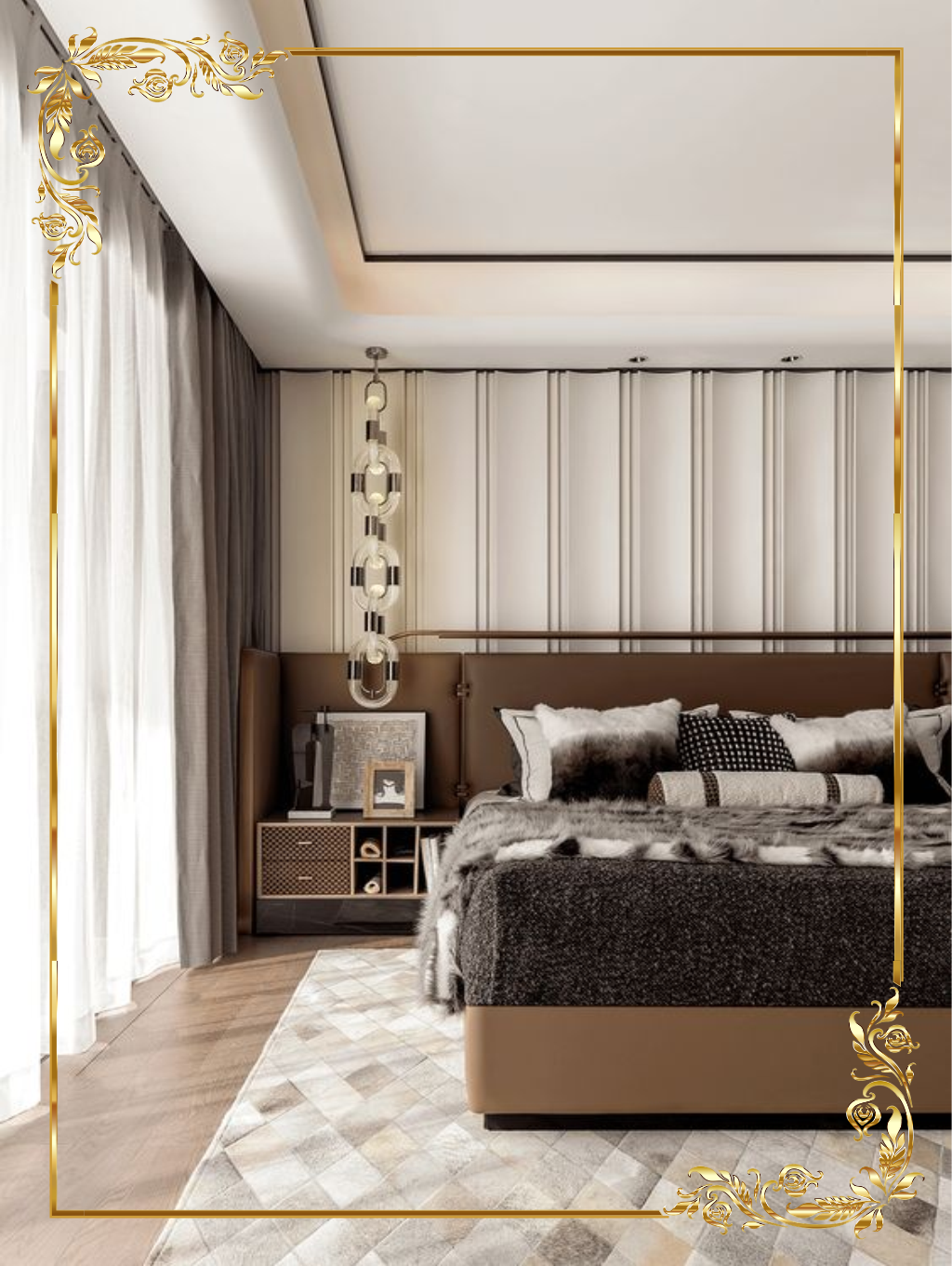 Design interior bedroom kamar tidur modern minimalis warna putih terang 